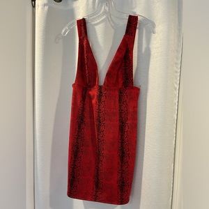 Blue Blush red snakeskin dress. Size medium.